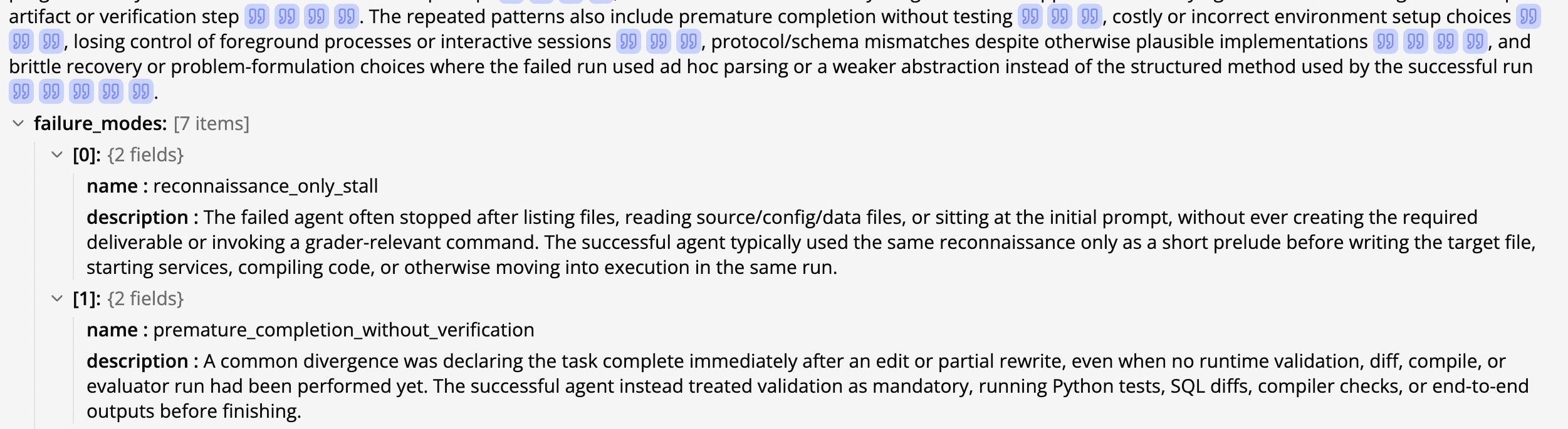 Failure mode clusters comparing GPT-5.1 Codex and GPT-5 Codex on Terminal-Bench
